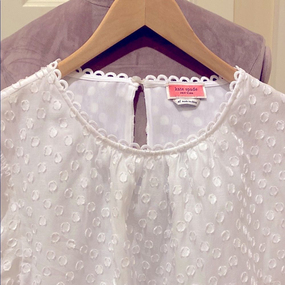 Kate Spade White XL Textured Blouse